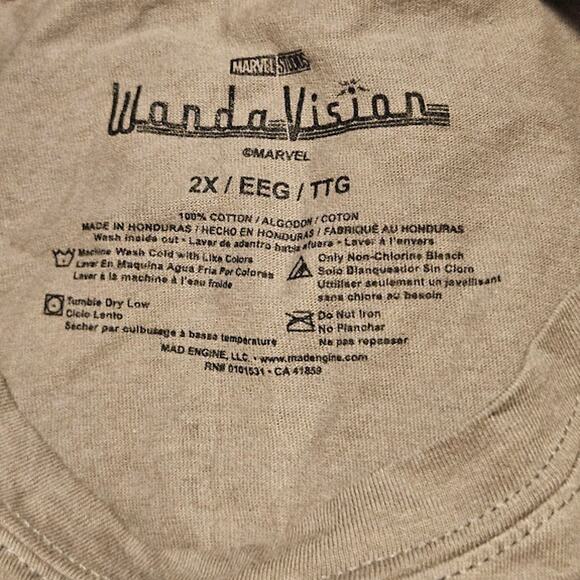 2XL Juniors Marvel Wanda Vision short sleeve tshirt grey Hot Topic - Picture 4 of 4